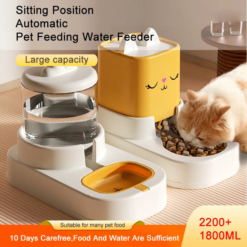 Automatic Feeding And Water Dispenser Large Capacity For Cats Dogs