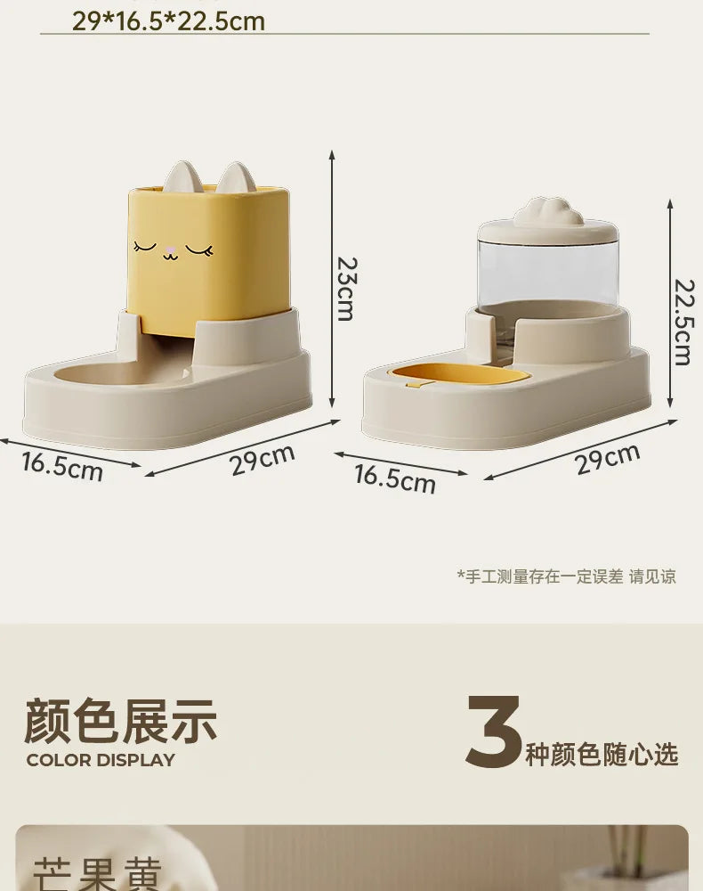 Automatic Feeding And Water Dispenser Large Capacity For Cats Dogs