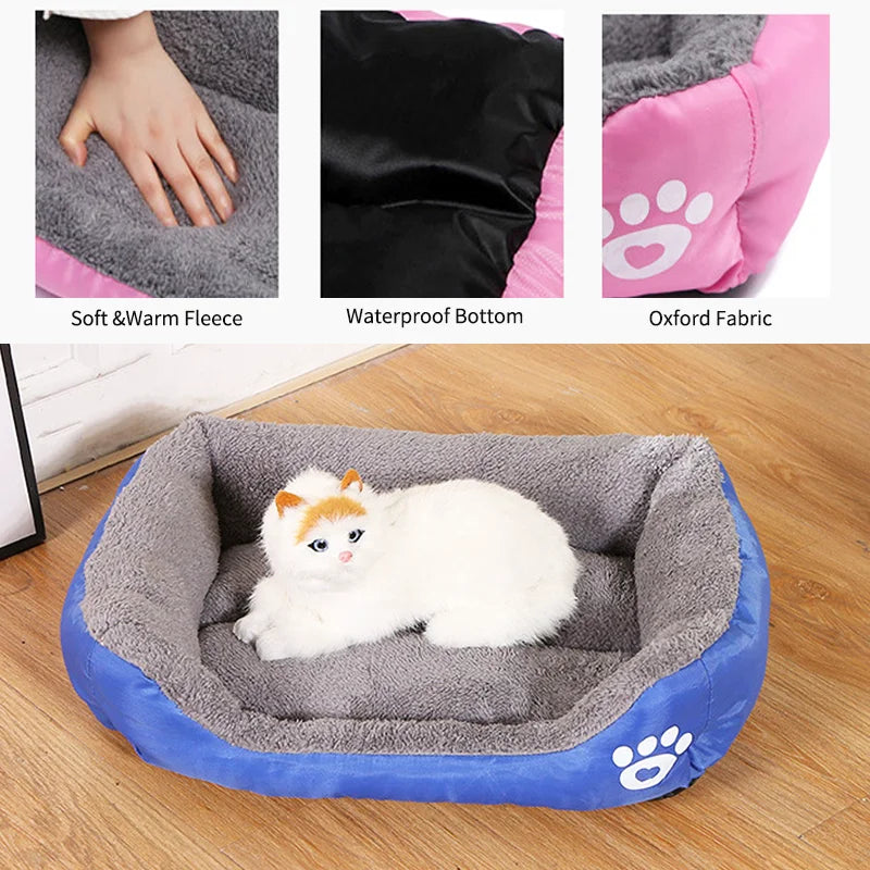 Large Pet Square Plush Kennel Summer Washable Cat Mat