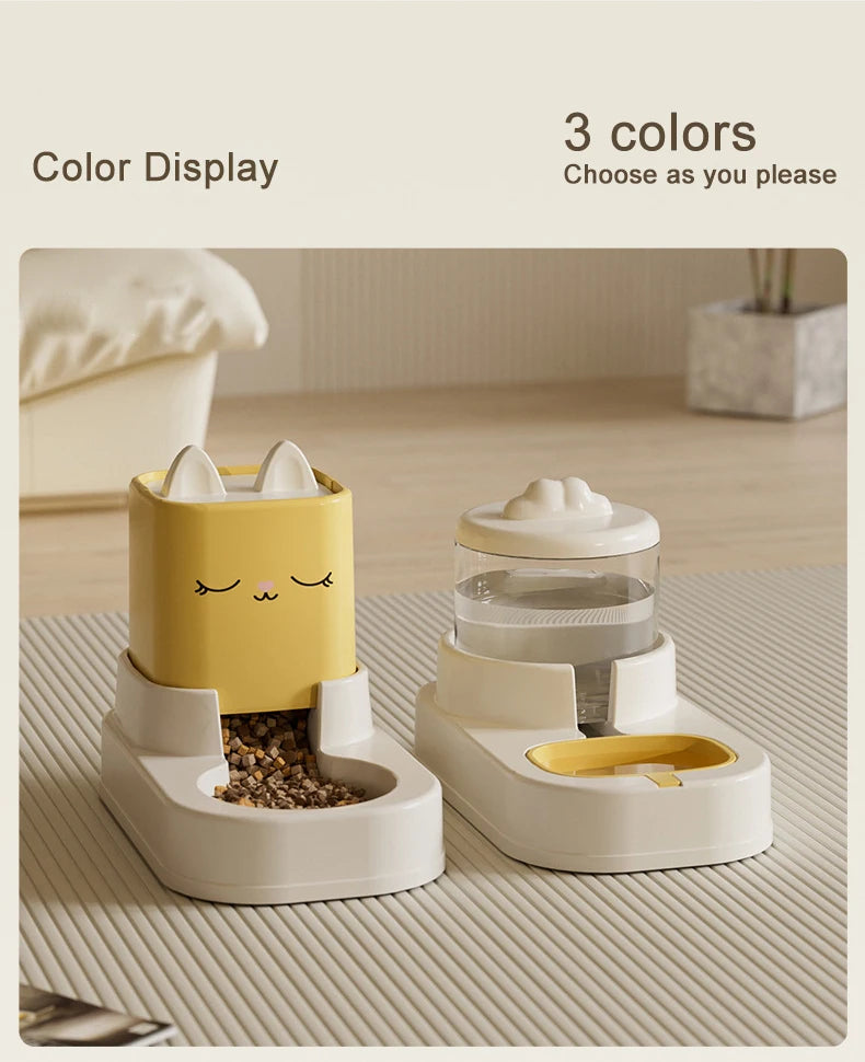 Automatic Feeding And Water Dispenser Large Capacity For Cats Dogs