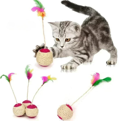 Pet Sisal Scratching Ball Training Interactive Toy