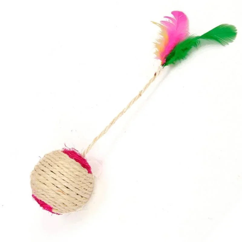 Pet Sisal Scratching Ball Training Interactive Toy