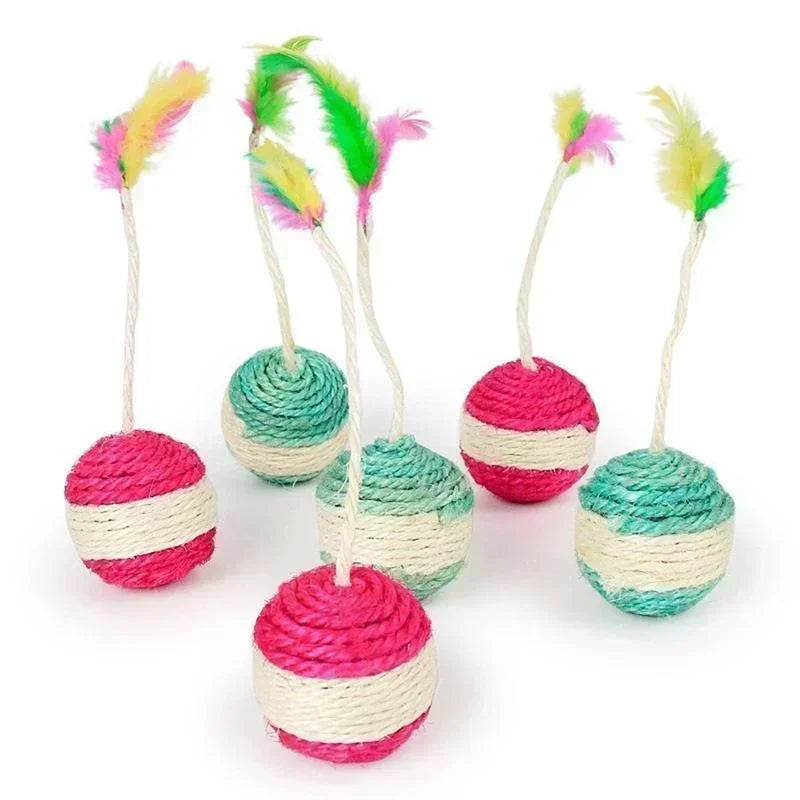 Pet Sisal Scratching Ball Training Interactive Toy