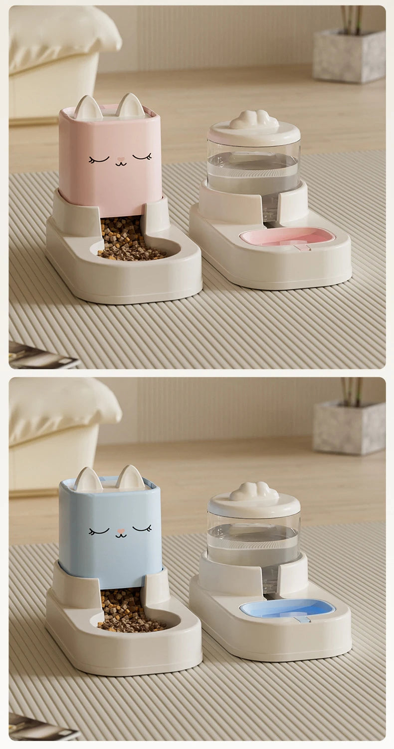 Automatic Feeding And Water Dispenser Large Capacity For Cats Dogs