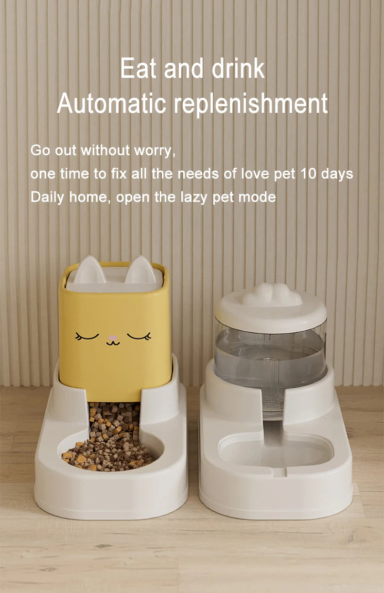 Automatic Feeding And Water Dispenser Large Capacity For Cats Dogs