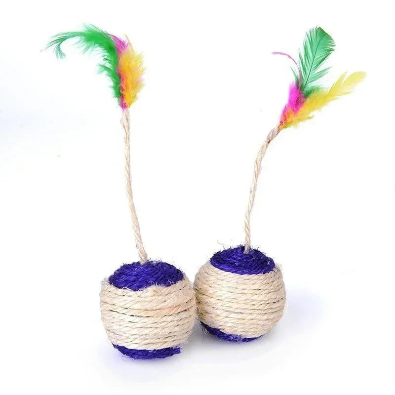 Pet Sisal Scratching Ball Training Interactive Toy