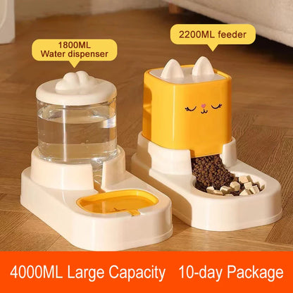 Automatic Feeding And Water Dispenser Large Capacity For Cats Dogs
